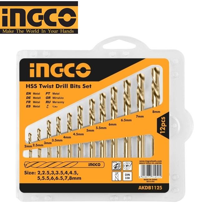 BỘ 12 MŨI KHOAN INGCO AKDB1125