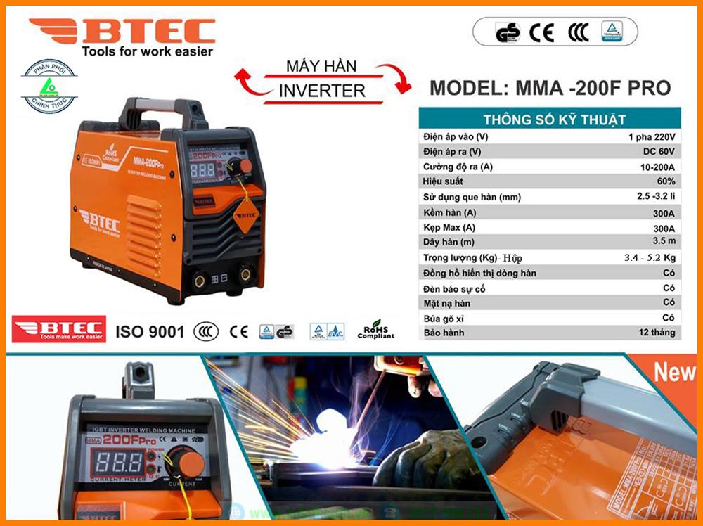 MÁY HÀN BTEC MMA-200F PRO