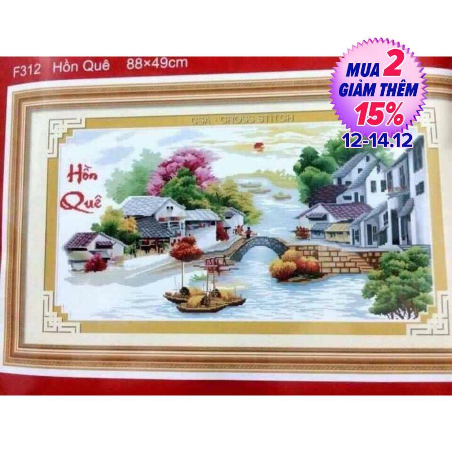 Tranh thêu chữ thập phong cảnh - DLH-YF312