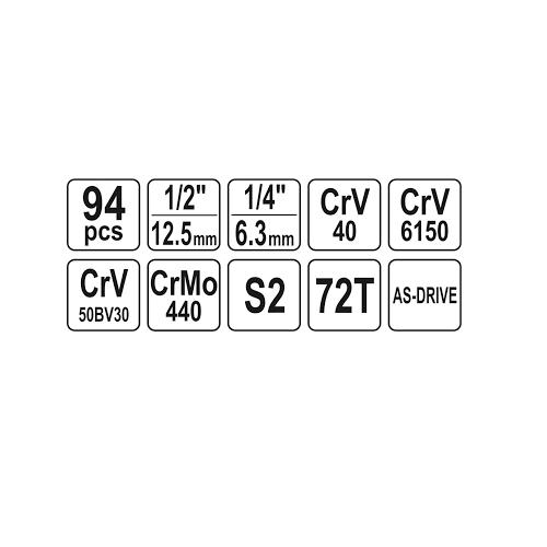 Bộ cờ lê tay vặn 94 món Yato YT-12681