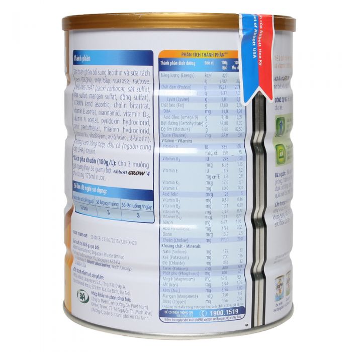 Combo 2 lon Sữa bột Abbott Grow 4 1700g