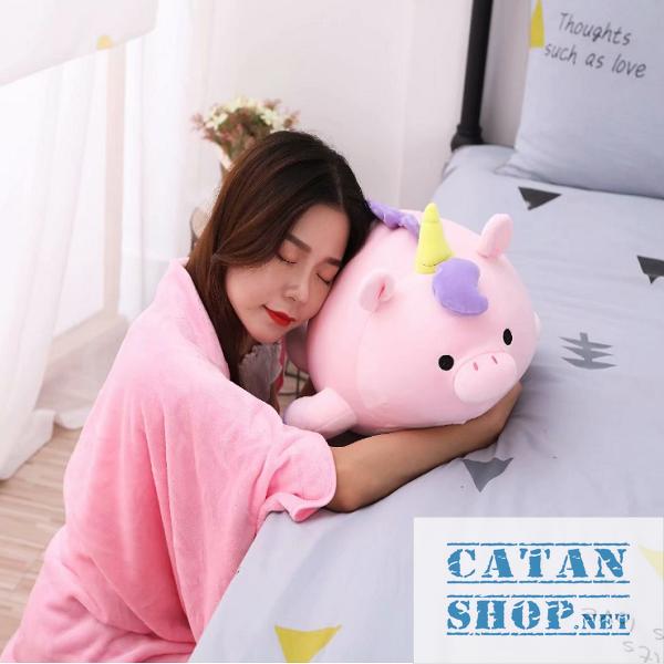 Gối mền sư tử mập, ngựa 1 sừng mập 3 trong 1 siêu cute, vải thun 4 chiều cực mịn, chăn gối văn phòng, gấu bông CATAN shop, quà tặng sinh nhật 8/3 20/10