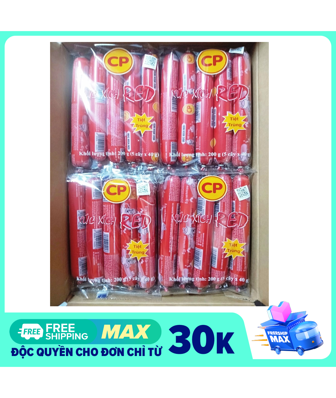 Xúc Xích Cp 200g thùng 20 gói