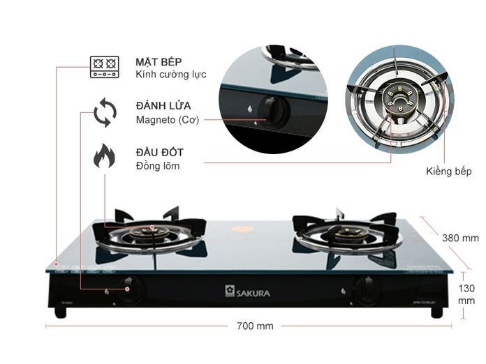 Bếp gas Sakura SA-690NK