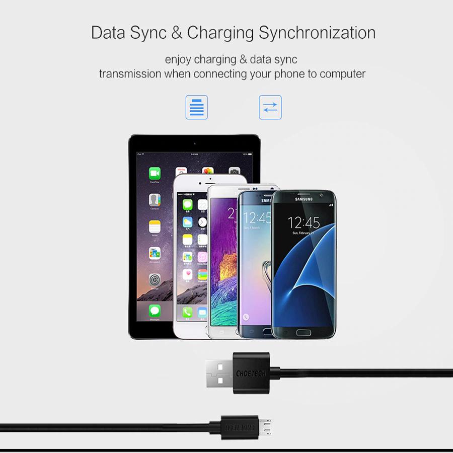 DÂY CÁP SẠC MICRO USB CHOETECH S-MT009/MT009L