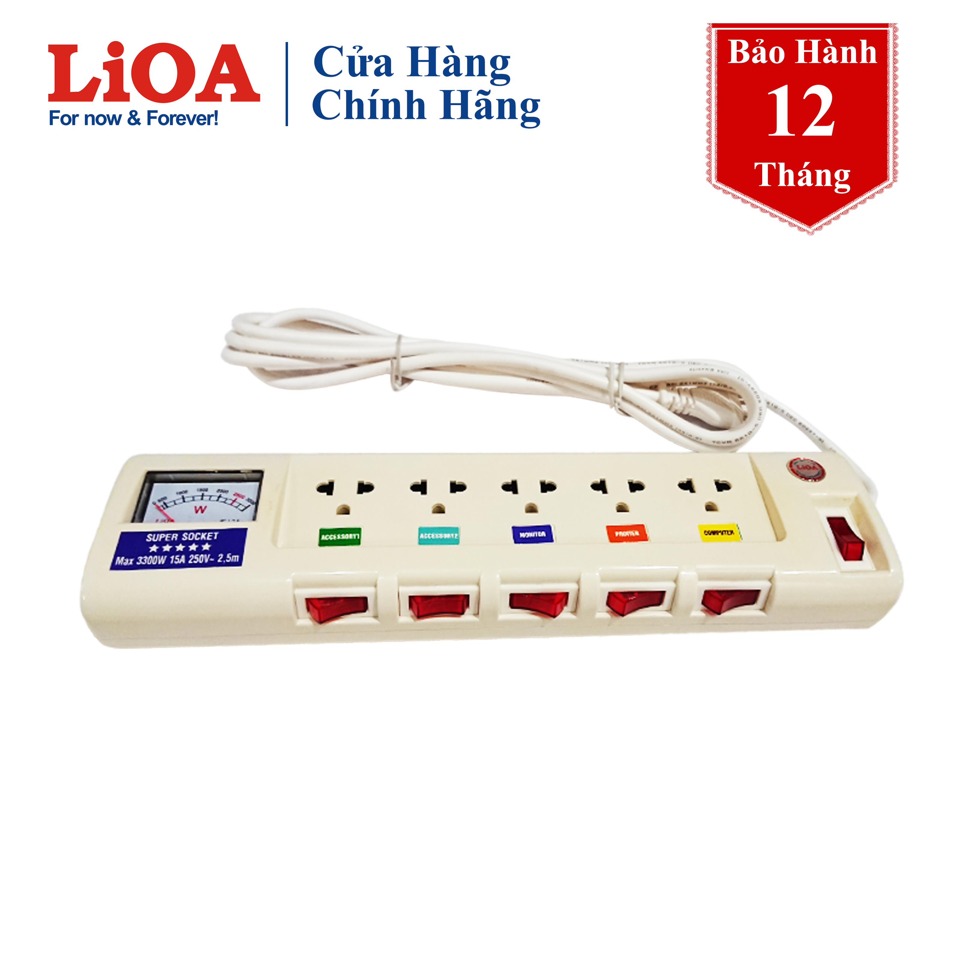 Ổ cắm điện Lioa 5OFSSV2.5-3
