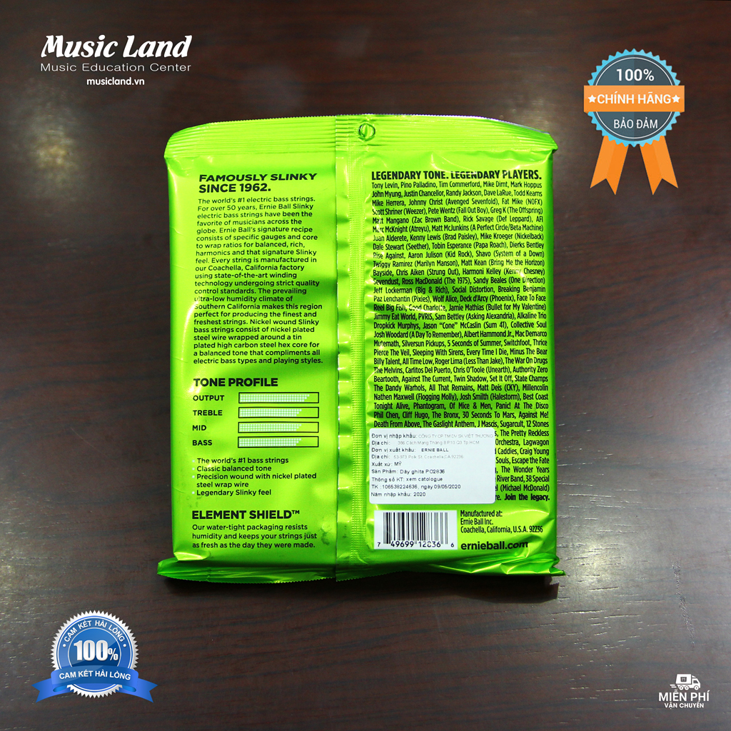 DÂY ĐÀN GUITAR BASS ERNIE BALL 2836