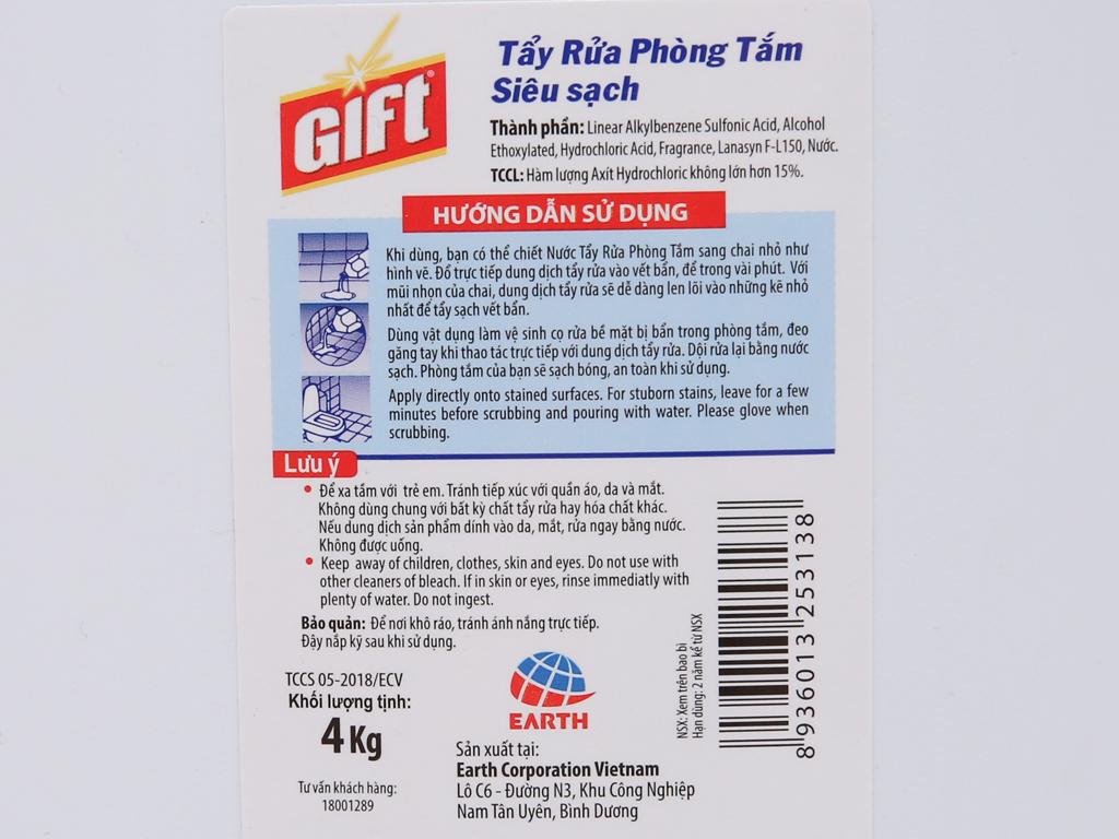 Tẩy Rửa Phòng Tắm Gift Siêu Sạch 4KG
