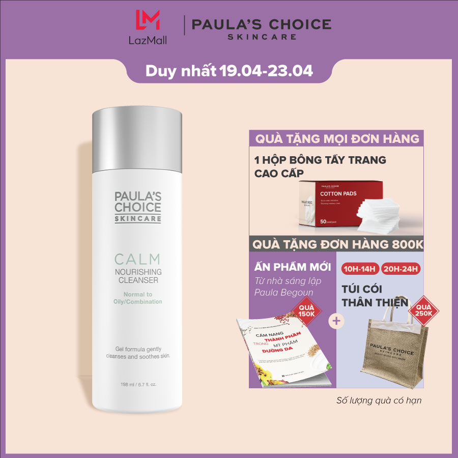 Sữa rửa mặt dịu nhẹ phục hồi cho da dầu Paula's Choice Calm Redness Relief Cleanser 198ml
