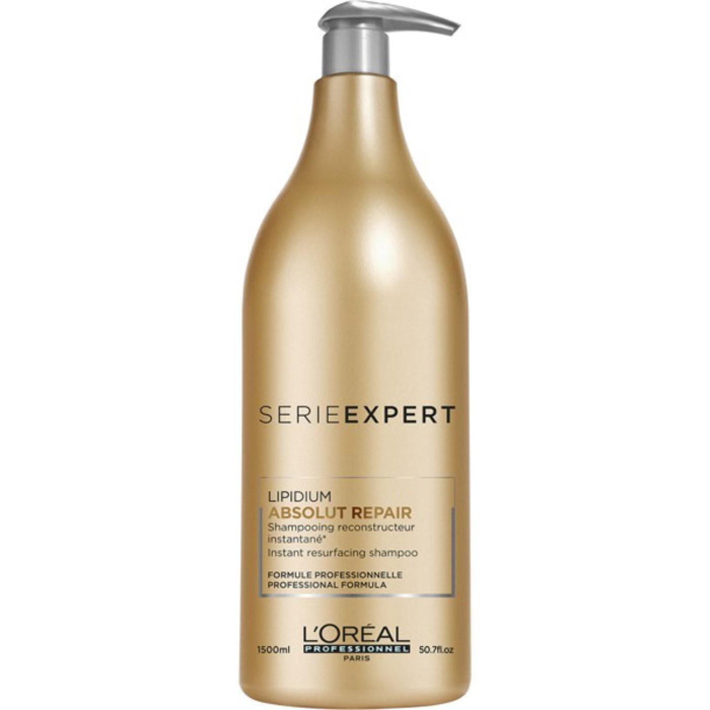 Dầu gội dưỡng phục hồi tóc hư tổn L'Oreal Professional Absolut Repair Lipidium - 1500ml