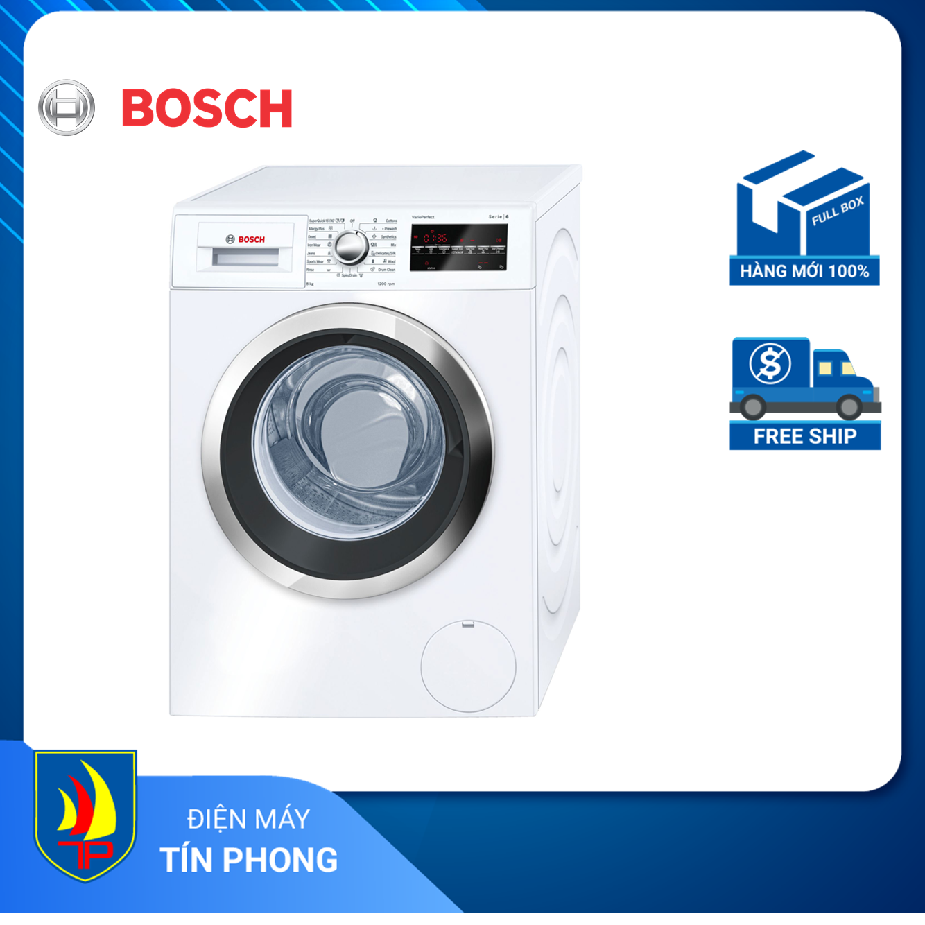 Máy giặt Bosch WAT24480SG 8kg cửa trước