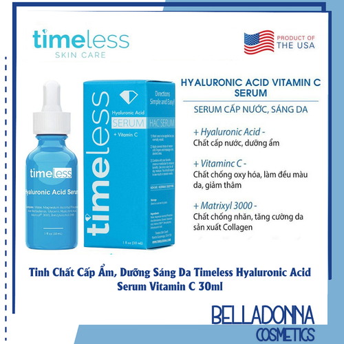 Serum dưỡng ẩm sáng da Timeless Hyaluronic Acid Vitamin C - 30ml