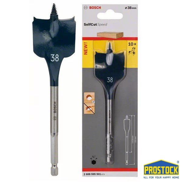 Mũi khoan gỗ đuôi cá Bosch 2608595501 38mm