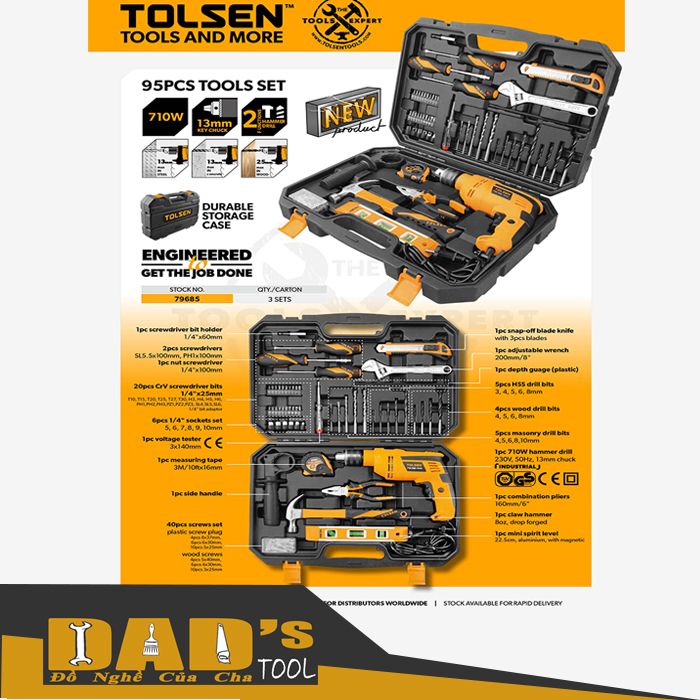 BỘ DỤNG CỤ MÁY KHOAN TOLSEN 79685