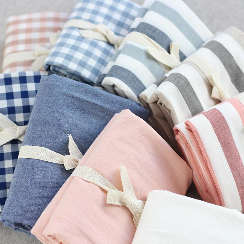 Không In Bông Giặt Nước Vỏ Gối Tốt 100% Cotton Màu Kẻ Sọc 100% Cotton Vỏ Gối Giản Lược 48*74 Cặp Duy Nhất