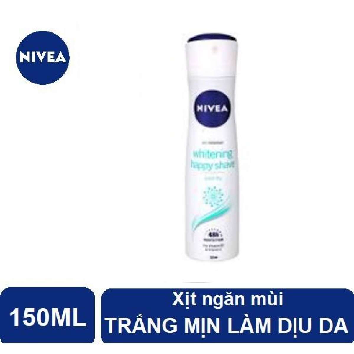 Xịt Ngăn Mùi Trắng Mịn Làm Dịu Da Nivea Whitening Happy Shave 150ml