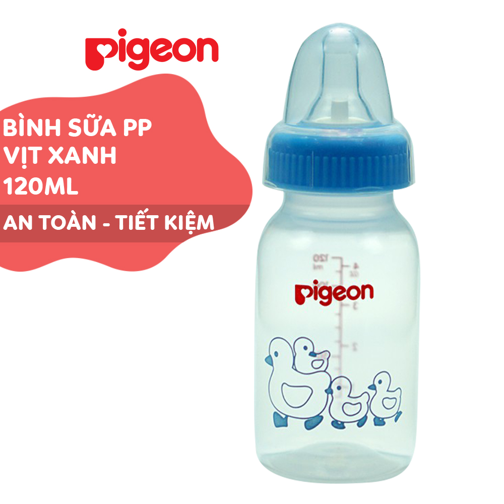Bình sữa Pigeon nhựa PP vịt xanh 120ml