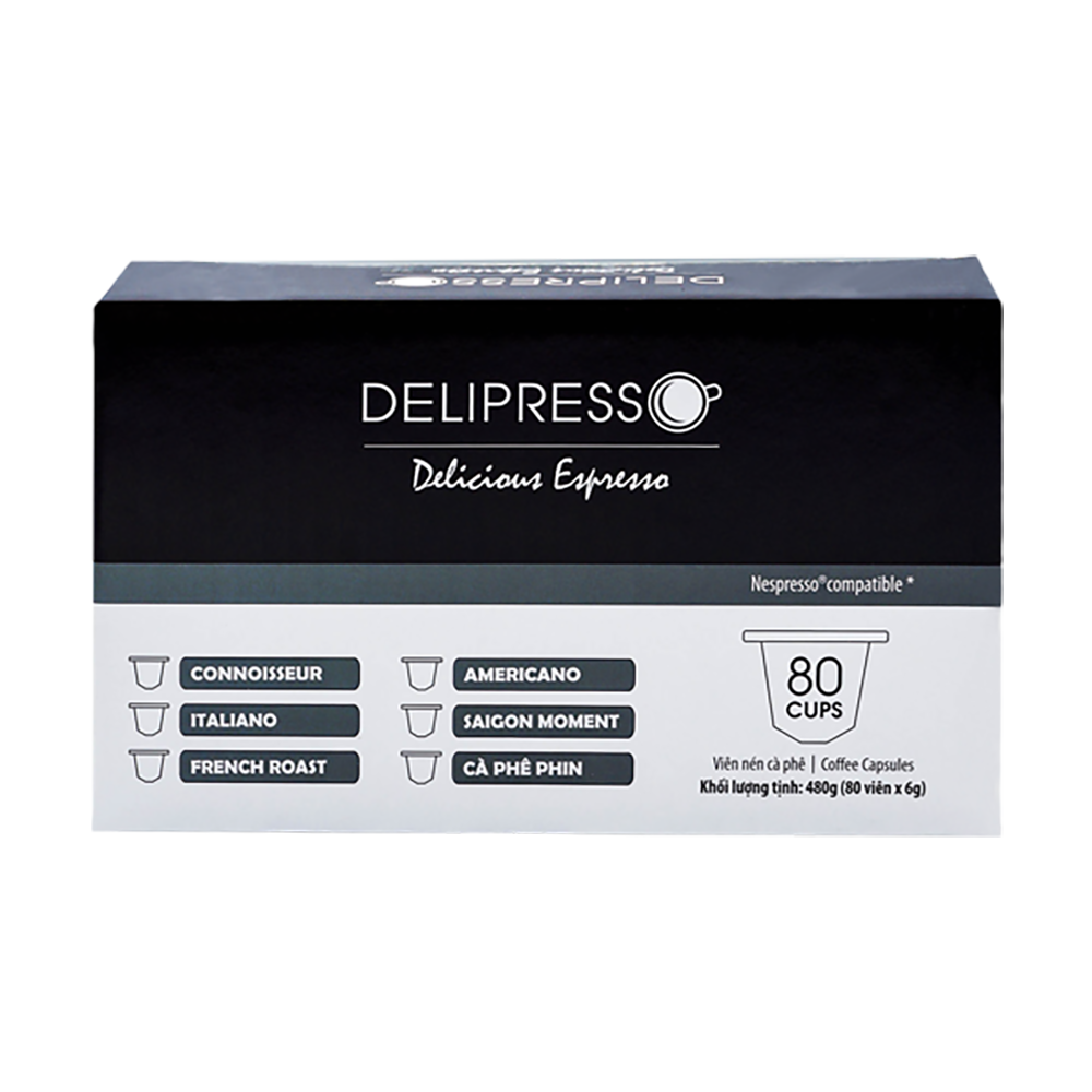 Cà phê Delipresso French Roast 80 viên 6g