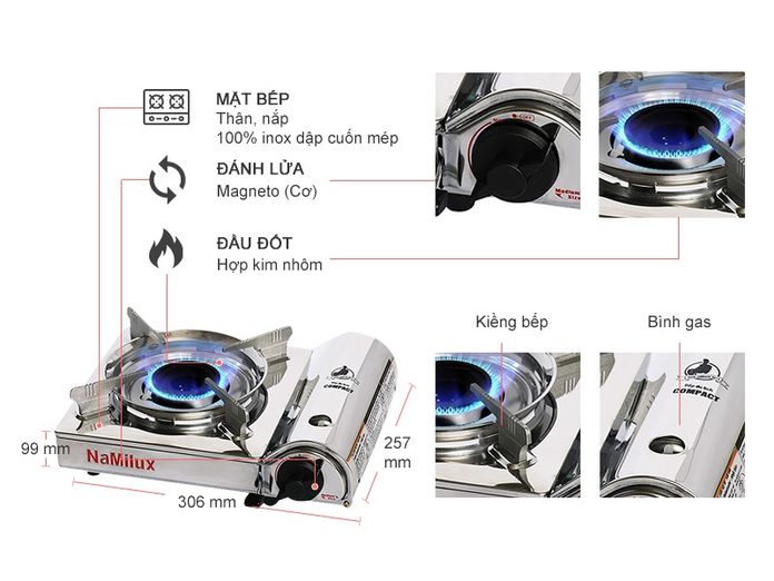 Bếp Ga Du Lịch NaMilux NH-042AS