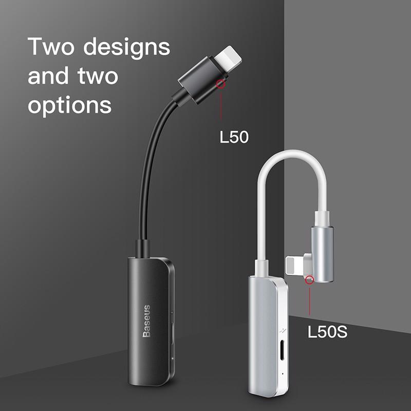 BỘ CHUYỂN CỔNG LIGHTNING SANG 3.5 + LIGHTNING BASEUS L50