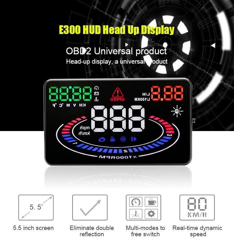 Thiết bị hiển thị tốc độ lên kính lái Novelty HUD E300