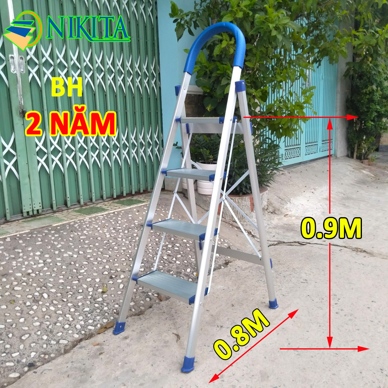 Thang nhôm ghế 4 bậc Nikita NKT-DL04
