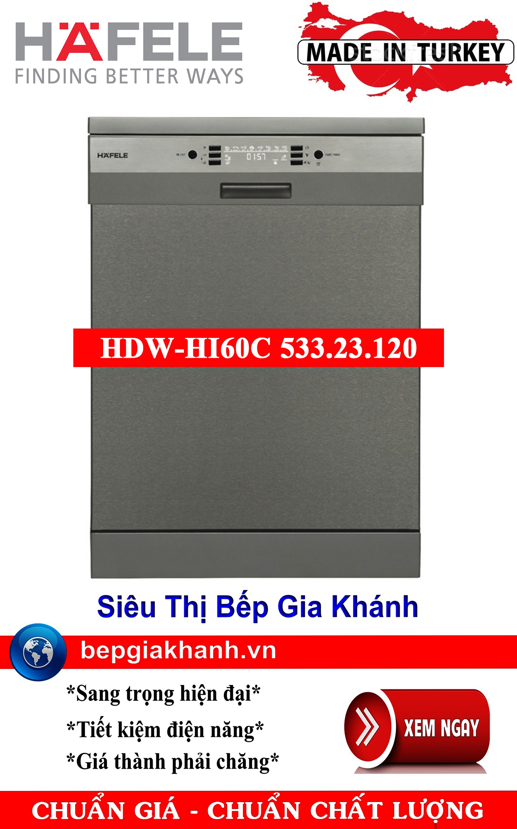 MÁY RỬA BÁT HAFELE HDW-HI60C 533.23.120