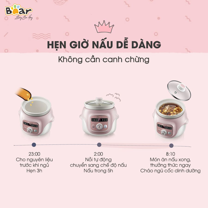 Nồi Nấu Chậm Bear DDG-D10B1S