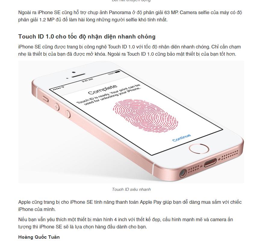 Điện thoại Apple iPhone SE - 16GB