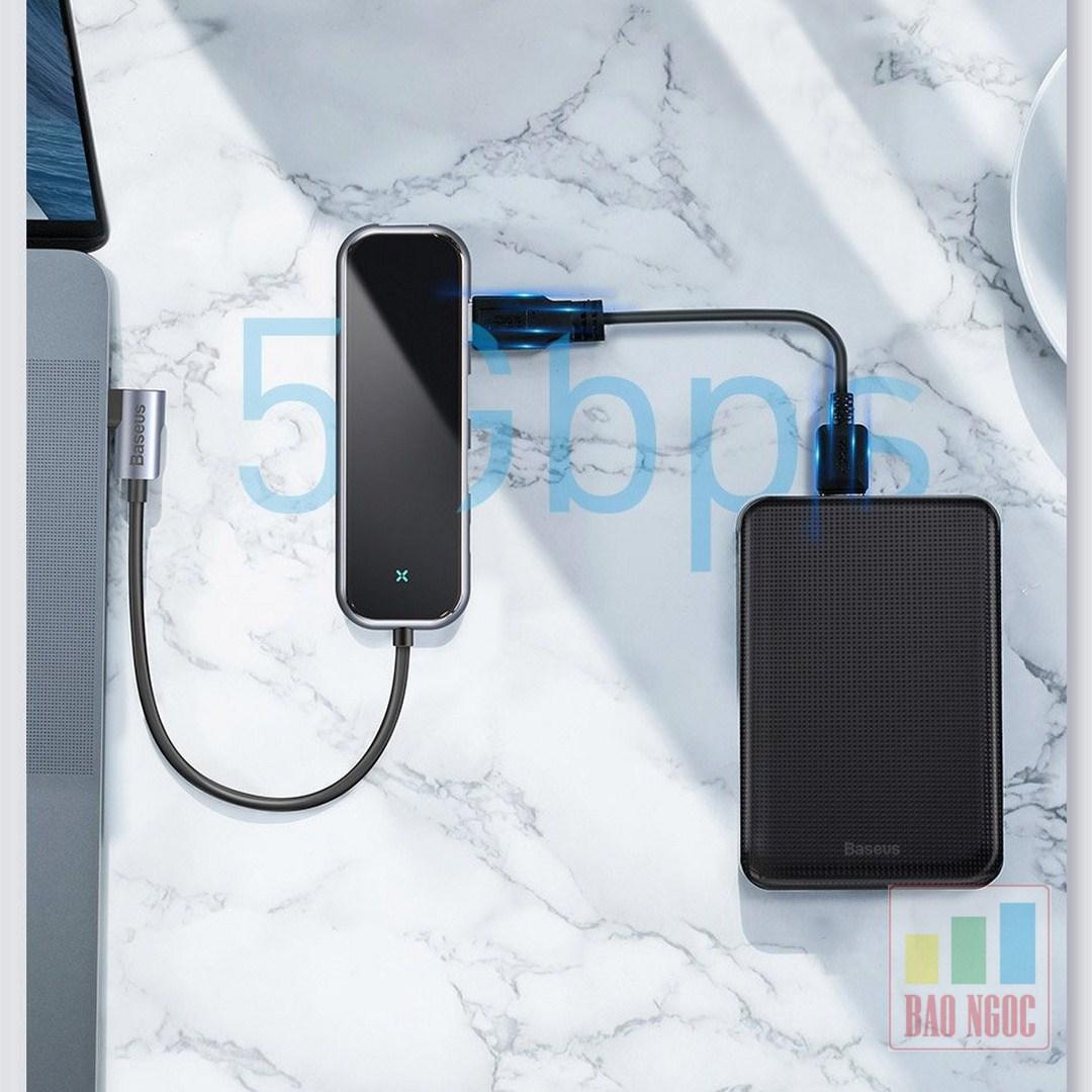 BỘ HUB CHUYỂN ĐỔI TYPE C 5 IN 1 BASEUS CAHUB-BZ0G