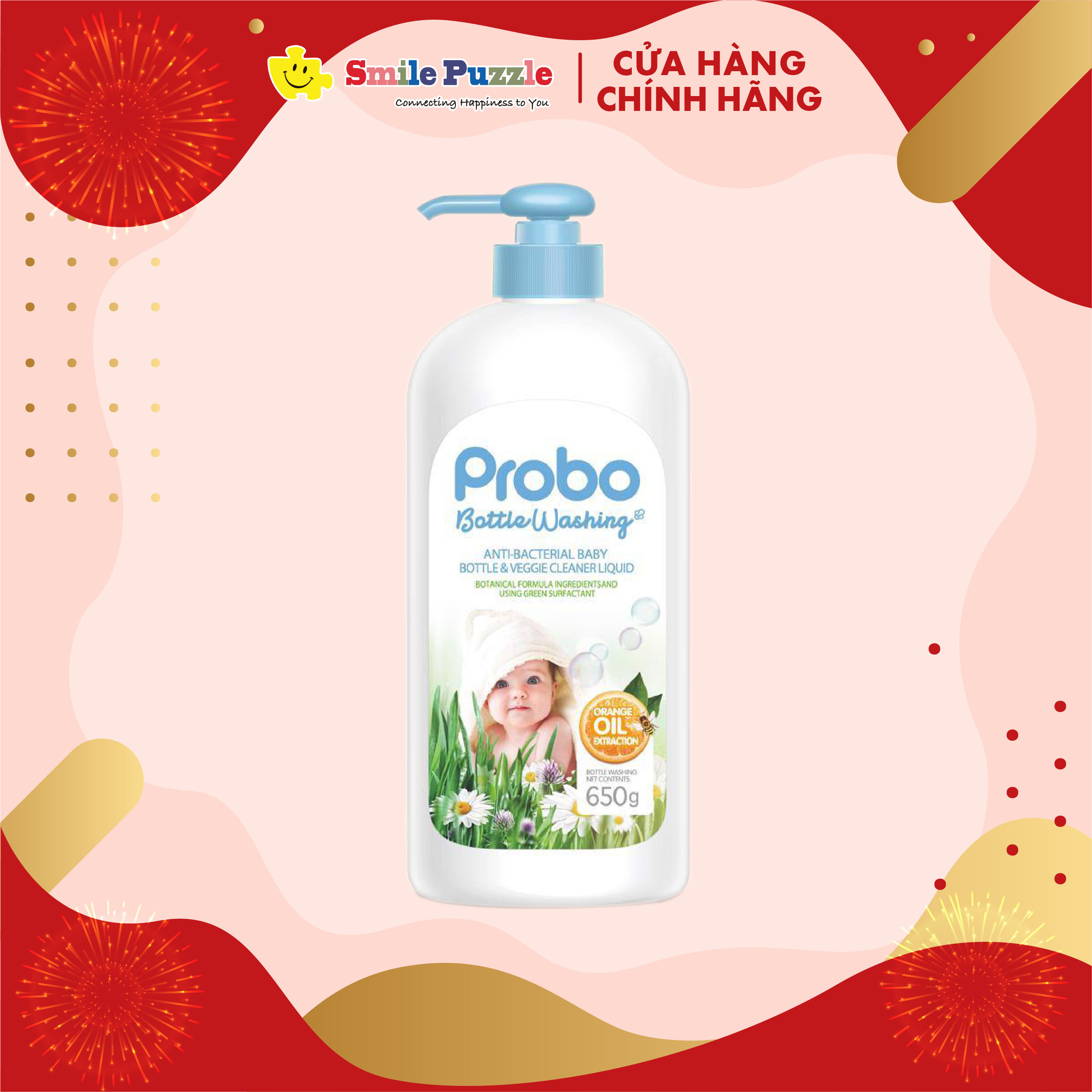 Nước rửa bình sữa và rau quả kháng khuẩn Probo – chai 650g