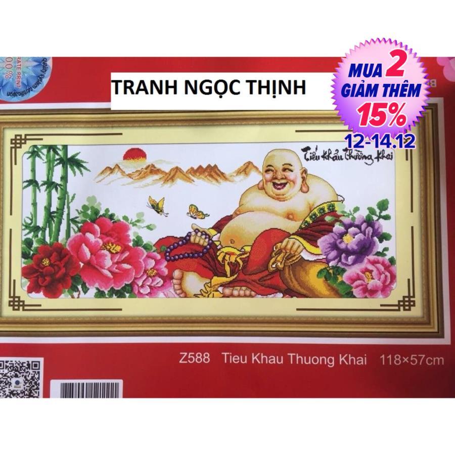 Tranh thêu chữ thập phật di lặc - DLH-YZ588