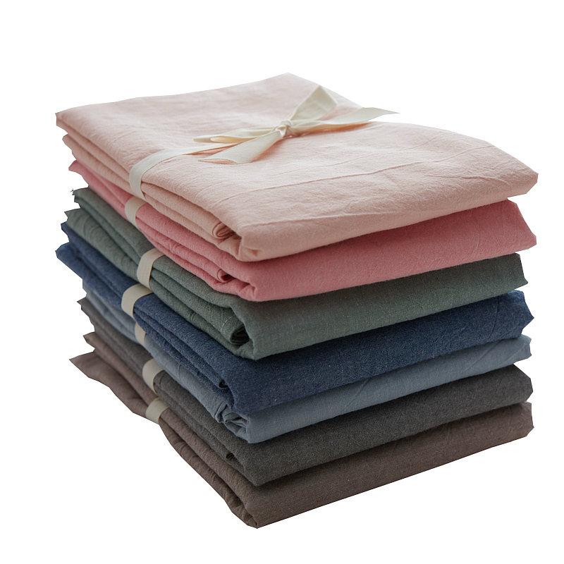 Bông Giặt Nước Vỏ Gối 100% Cotton Vân Sọc Kẻ Sọc Thoải Mái Thấm Mồ Hôi Thoáng Khí Phong Cách Nhật Bản Phong Cách Đồng Bằng 100% Cotton Duy Nhất Hai Người Vỏ Gối