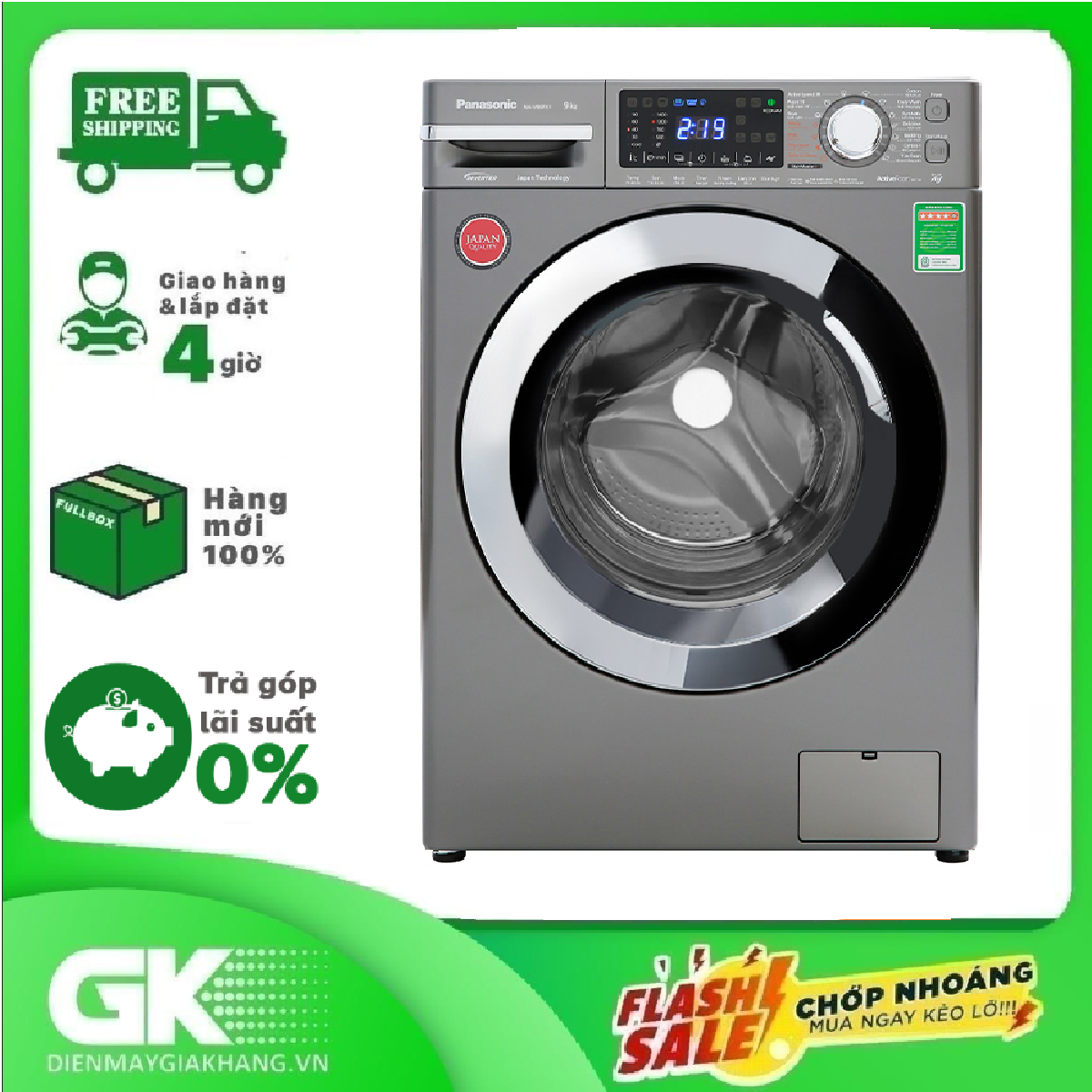 Máy giặt Panasonic Inverter NA-V90FX1LVT 9 Kg