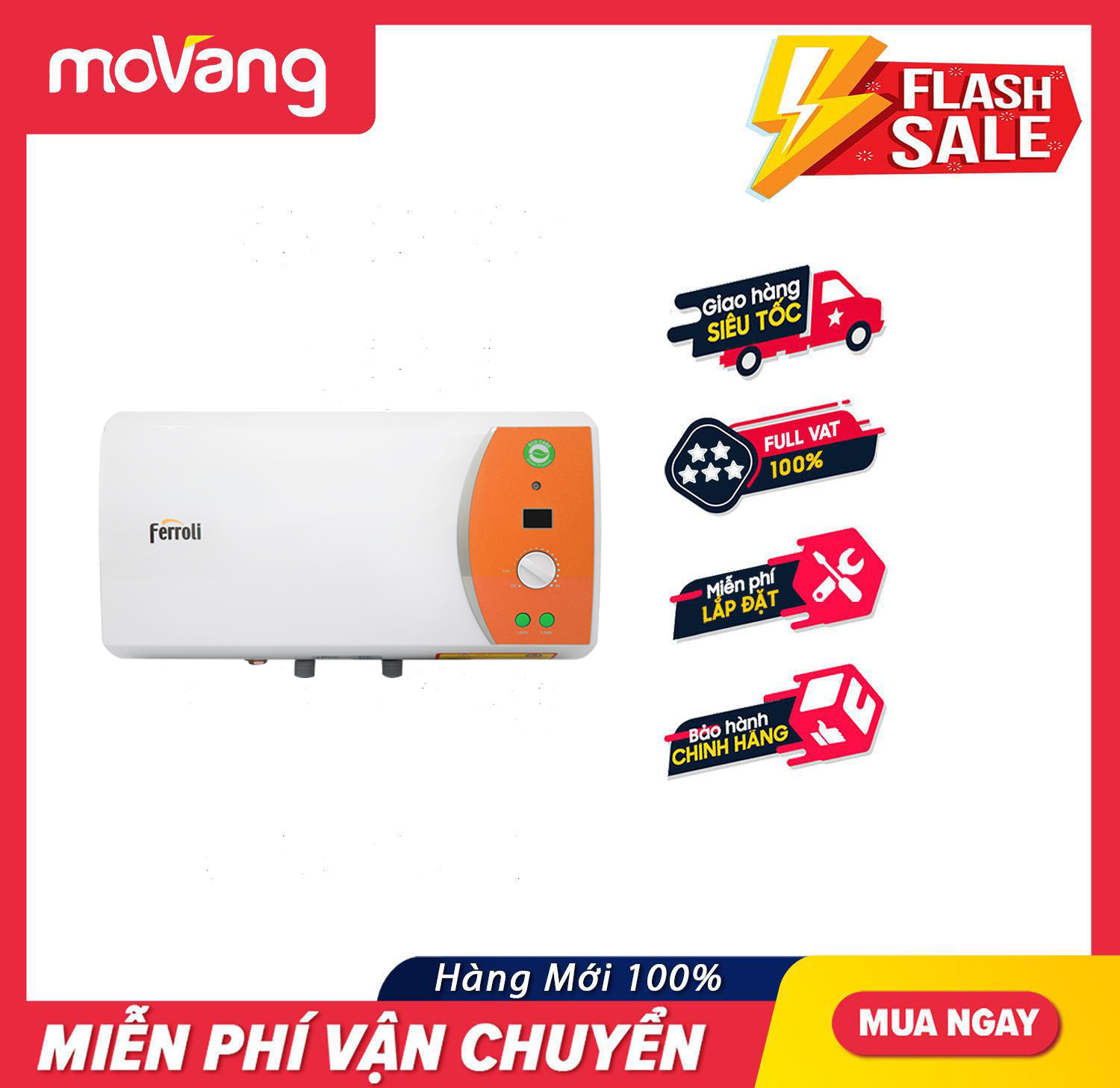 Bình nước nóng Ferroli Verdi DE20L 20L