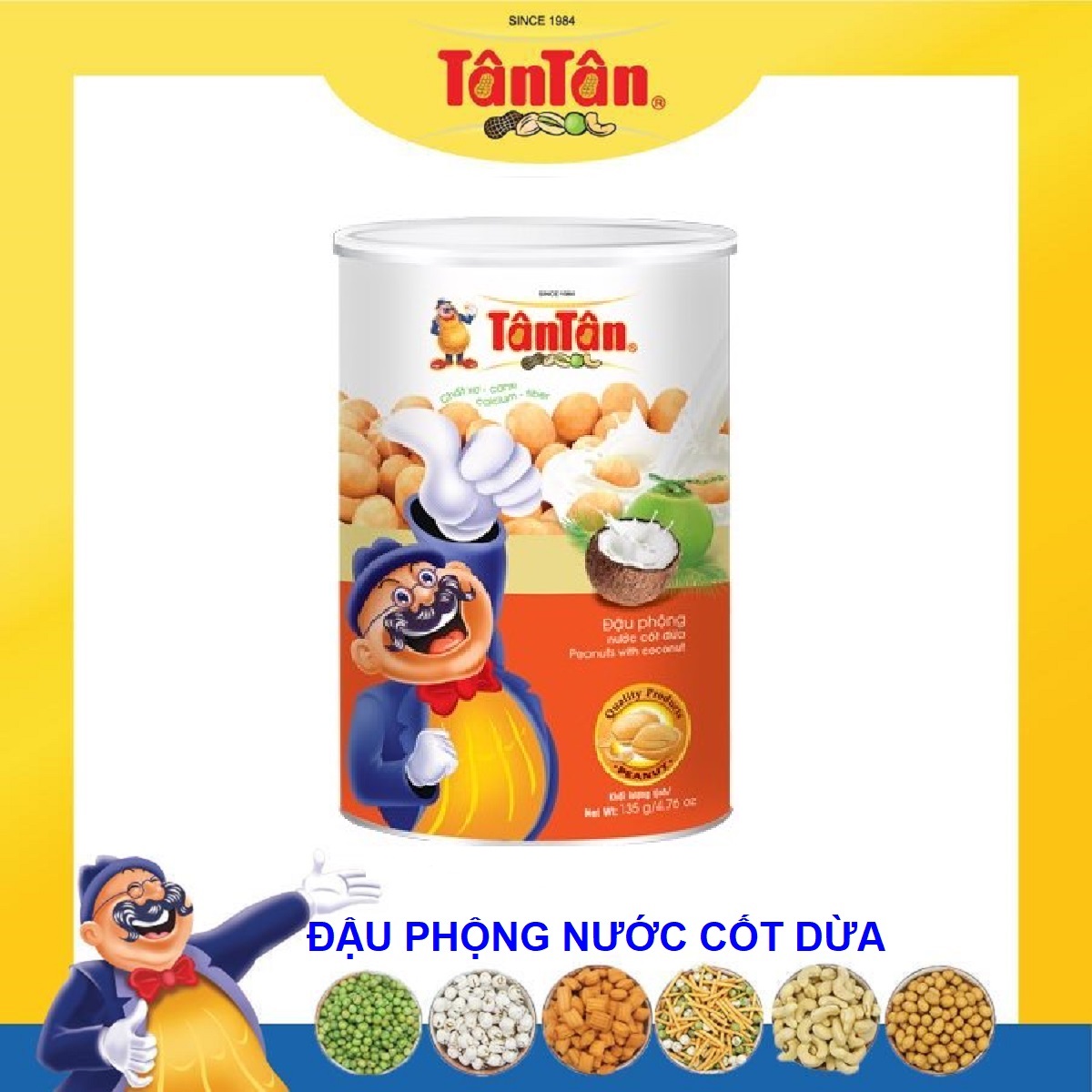 Đậu phộng nước cốt dừa Tân Tân lon 135g