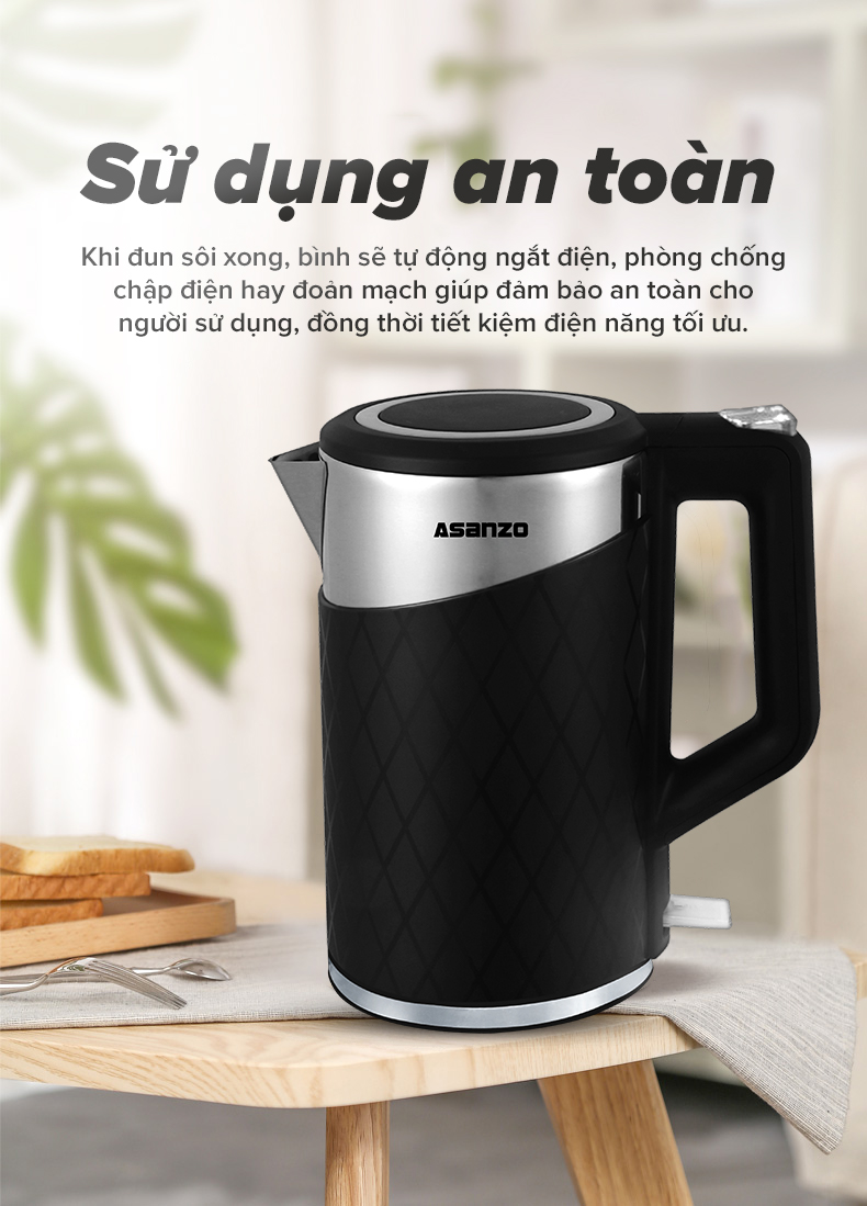 Bình đun siêu tốc Asanzo SK-1801