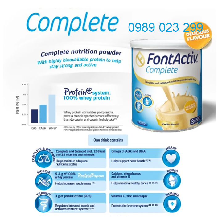 Sữa FontActiv Complete 800g cho người ốm yếu mệt mỏi