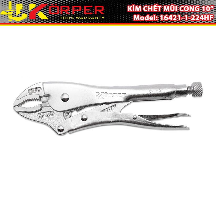 Kìm chết mũi cong 10" Korper KP-16421-1-224