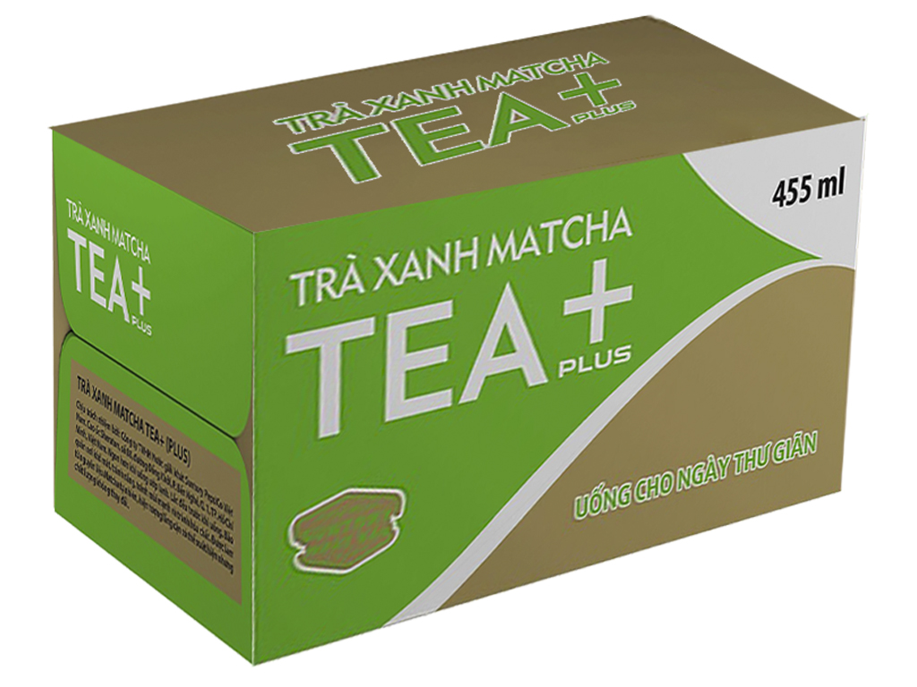 Trà xanh Matcha Tea+ Plus 455ml thùng 24 chai