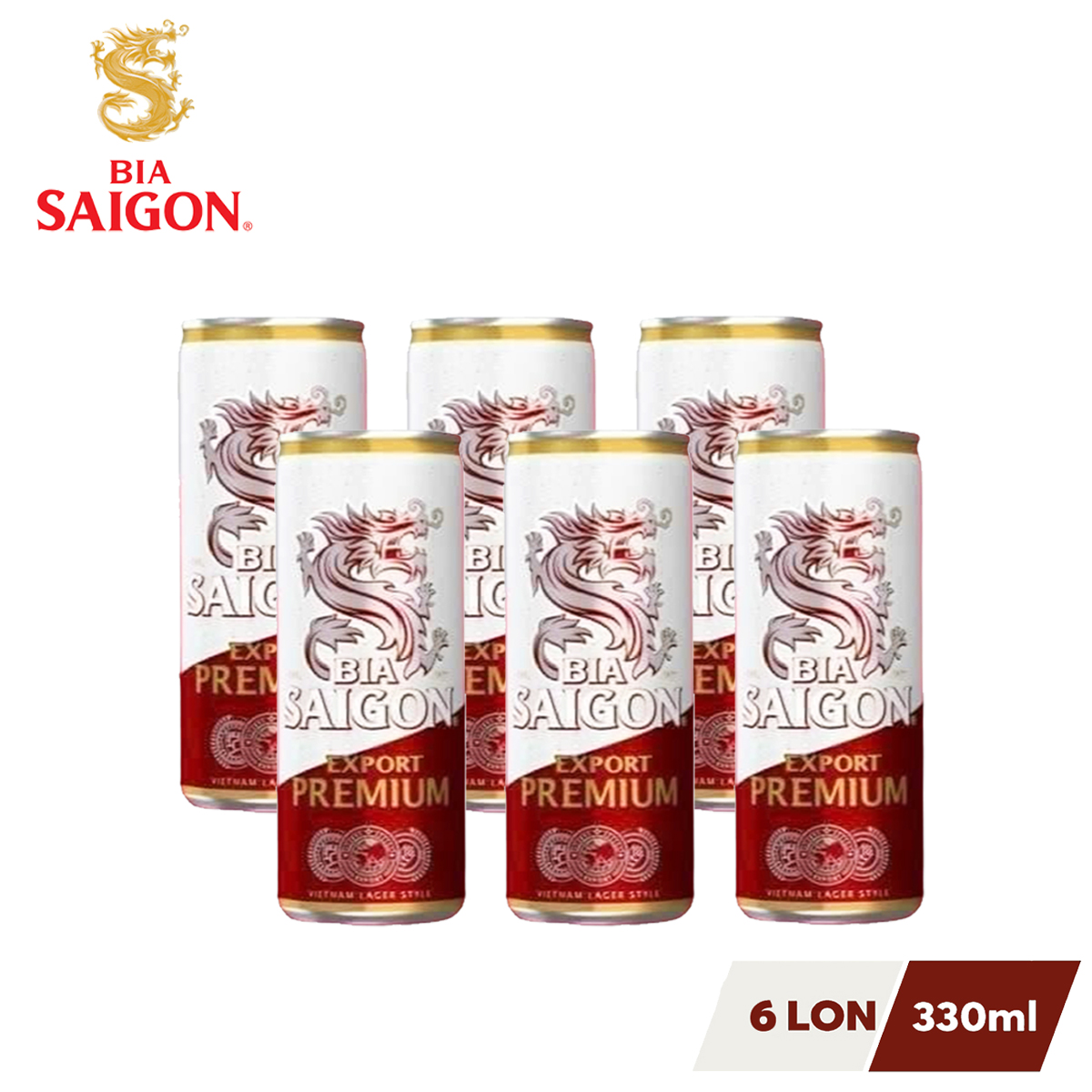 LỐC 6 LON BIA SÀI GÒN EXPORT PREMIUM SABECO 330ML Lazada vn