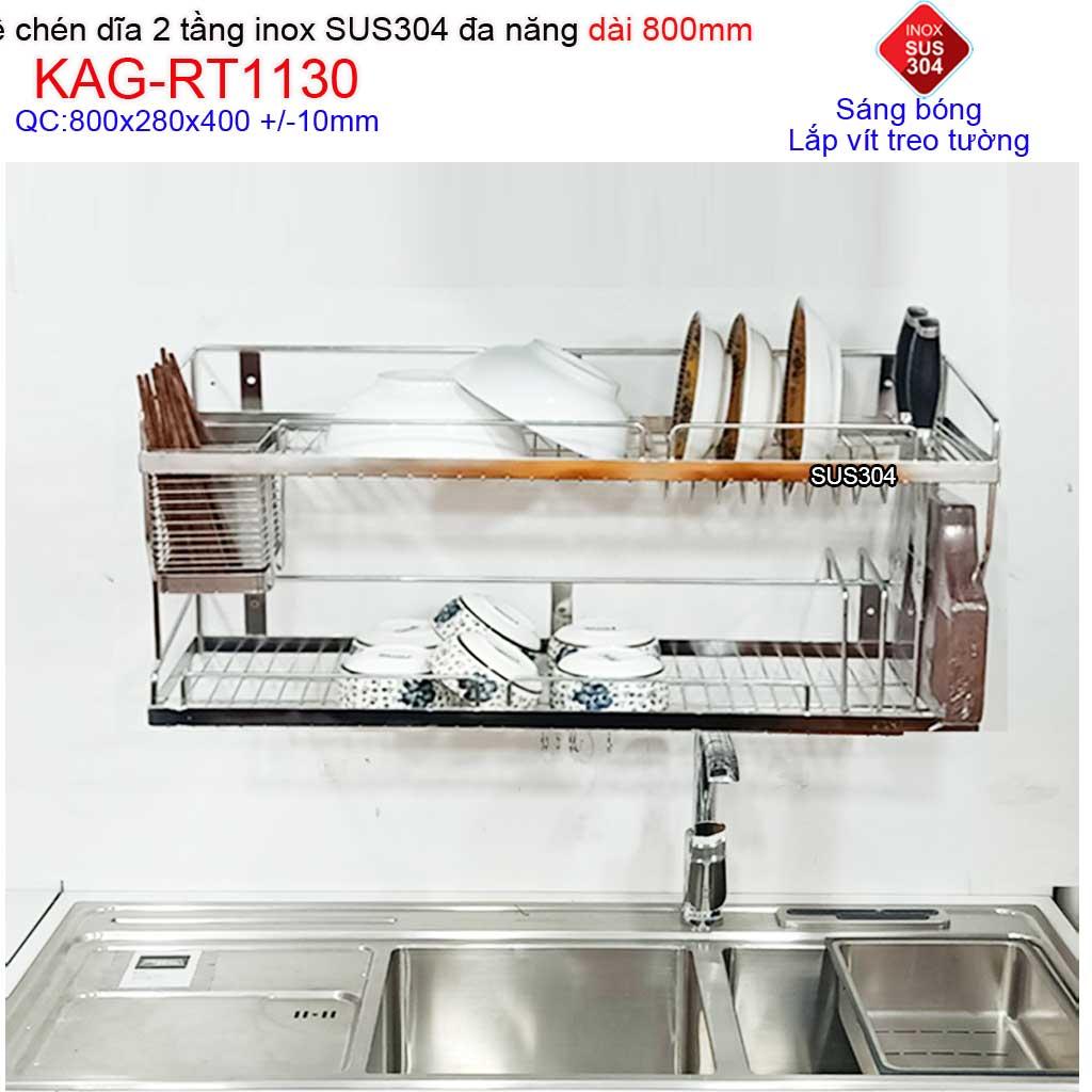 KỆ CHÉN DĨA 8T INOX ROCA KAG-RT1130