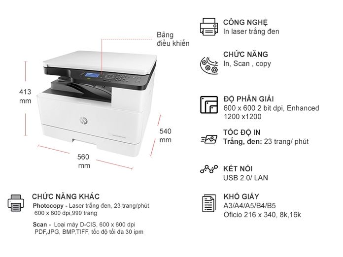 Máy in HP M436N W7U01A