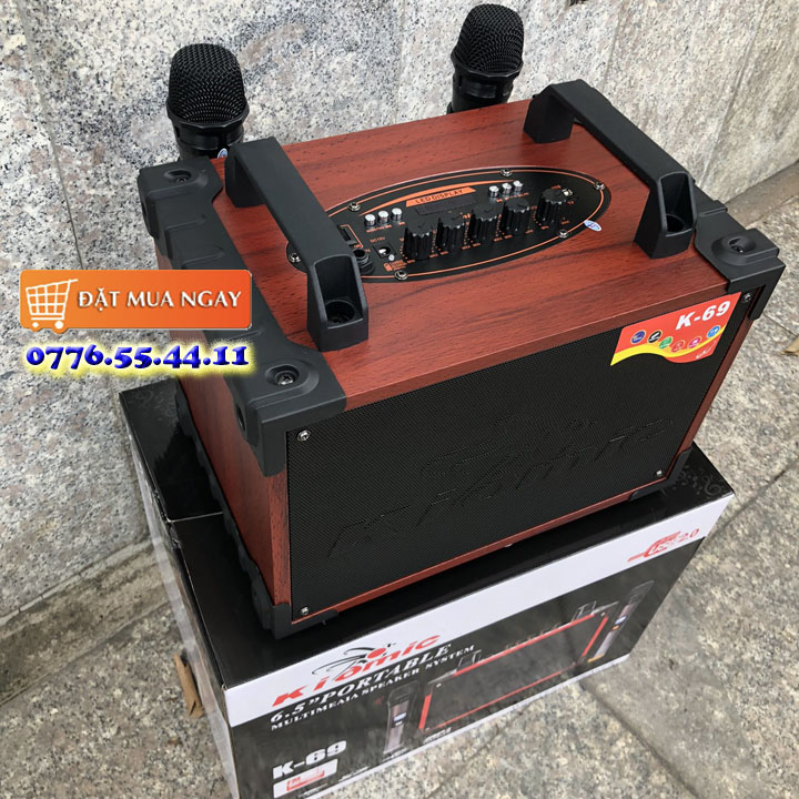 Loa Kéo Di Động Karaoke Bluetooth Thùng Gỗ Kiomic K69
