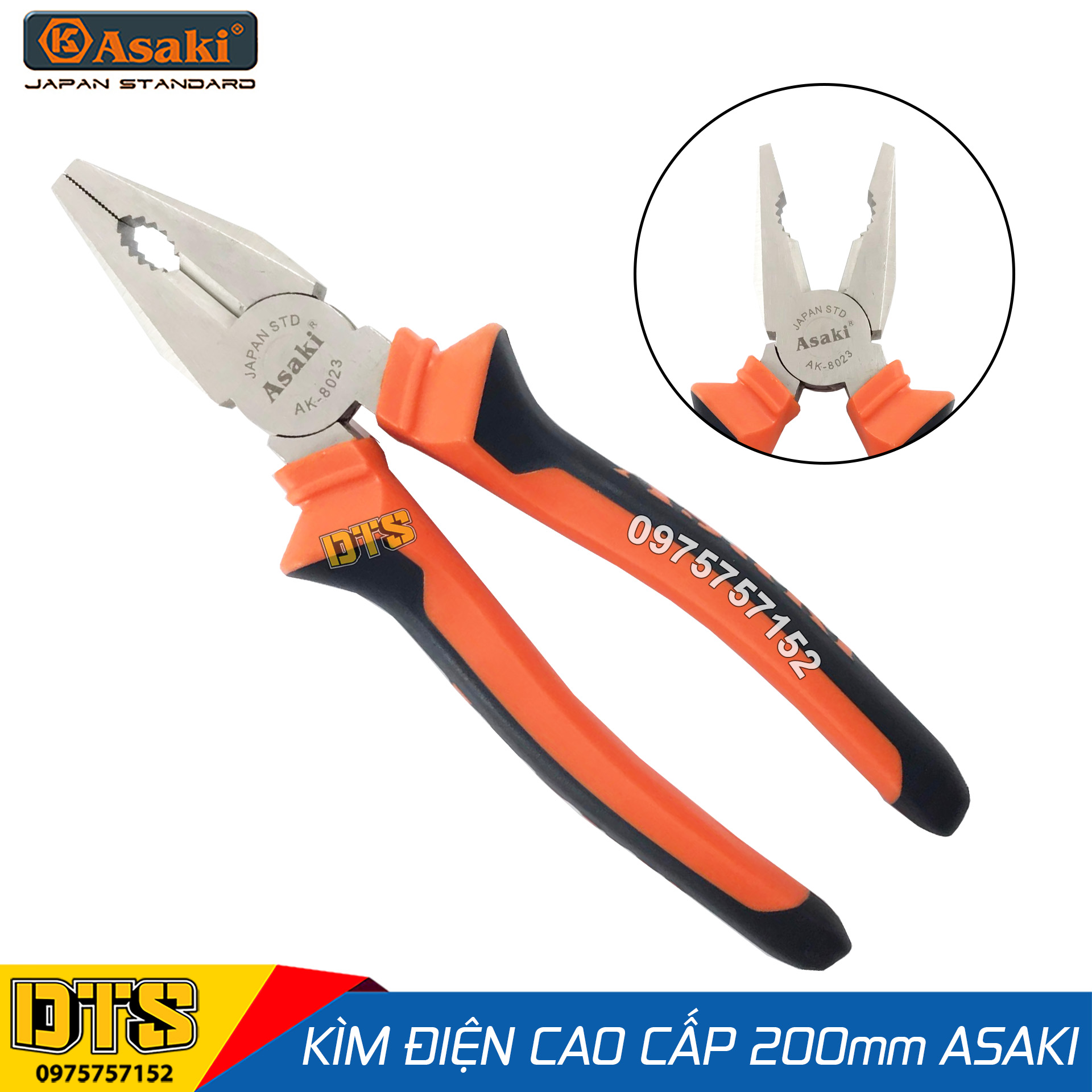 Kìm điện cách điện Asaki AK-8023 8inch