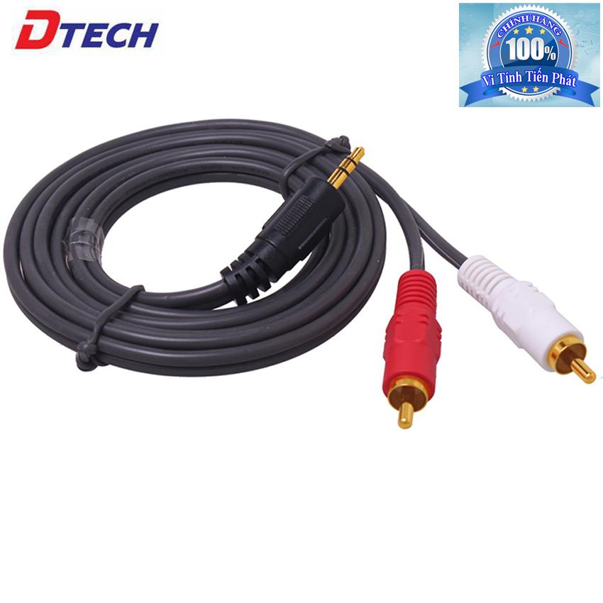 Cáp loa hoa sen-Cáp âm thanh 1 ra 2 hoa sen 3M Dtech DT-6212