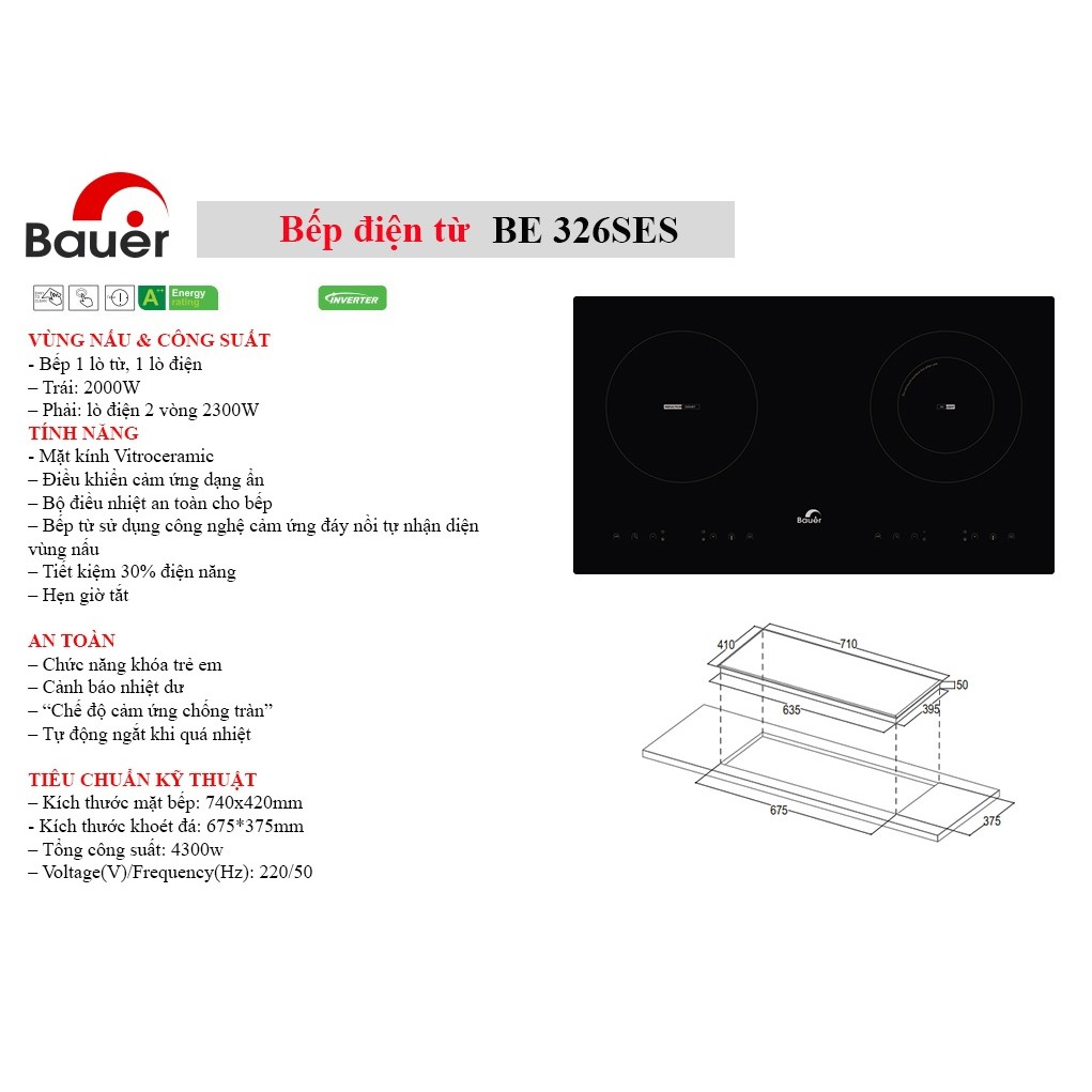 Bếp điện từ Bauer BE 326SES