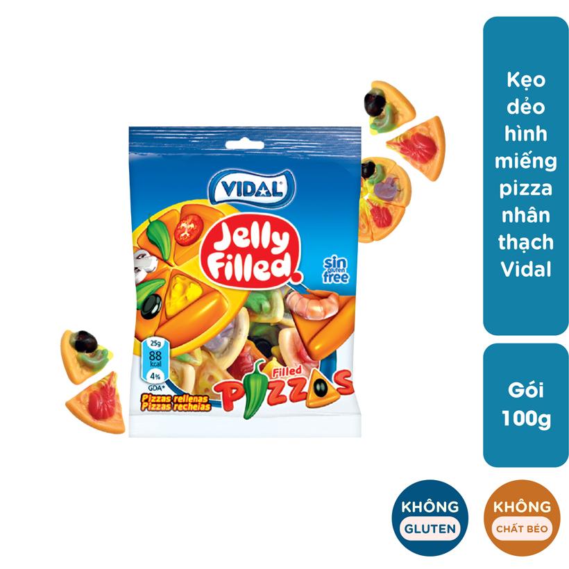 Kẹo dẻo hình miếng Pizza nhân thạch Vidal 100g