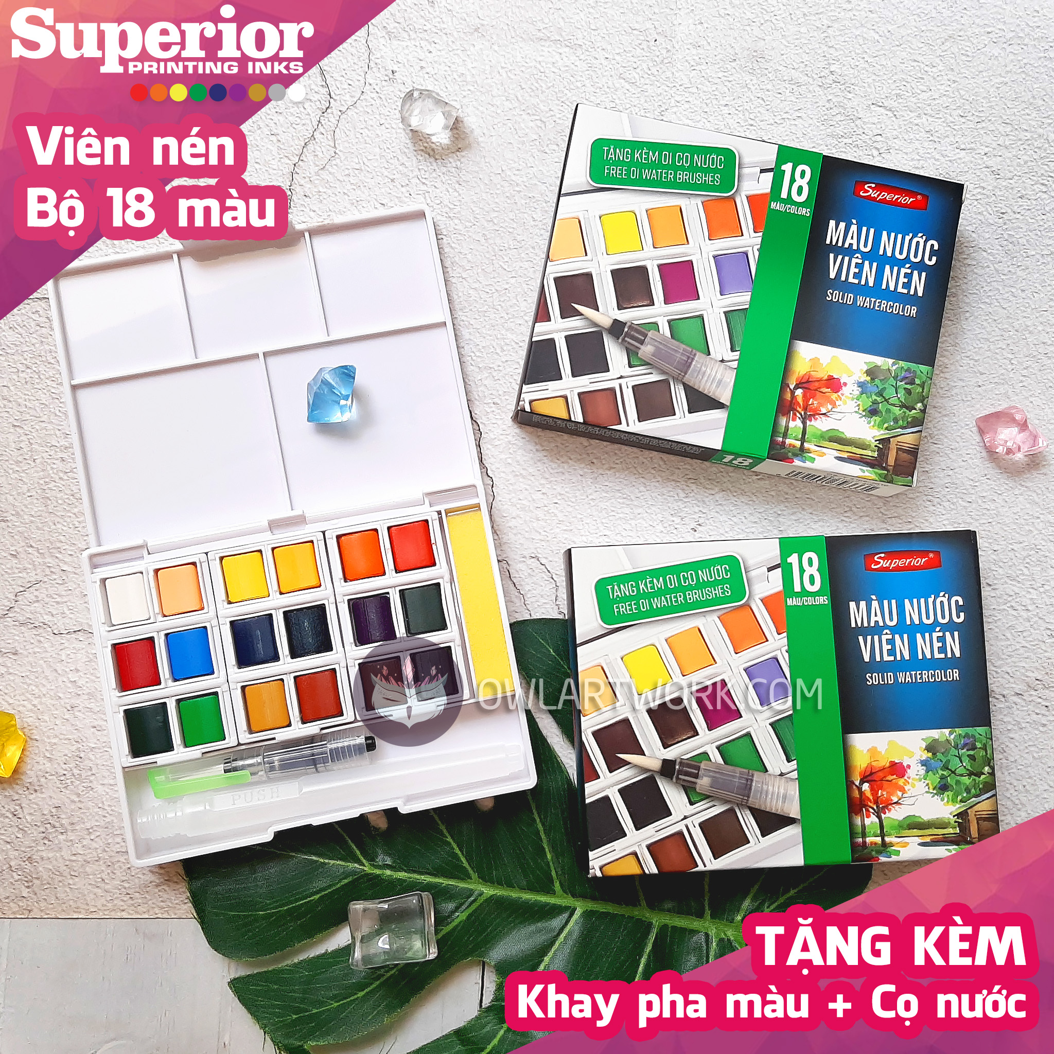 Màu Nước Superior 18 Màu
