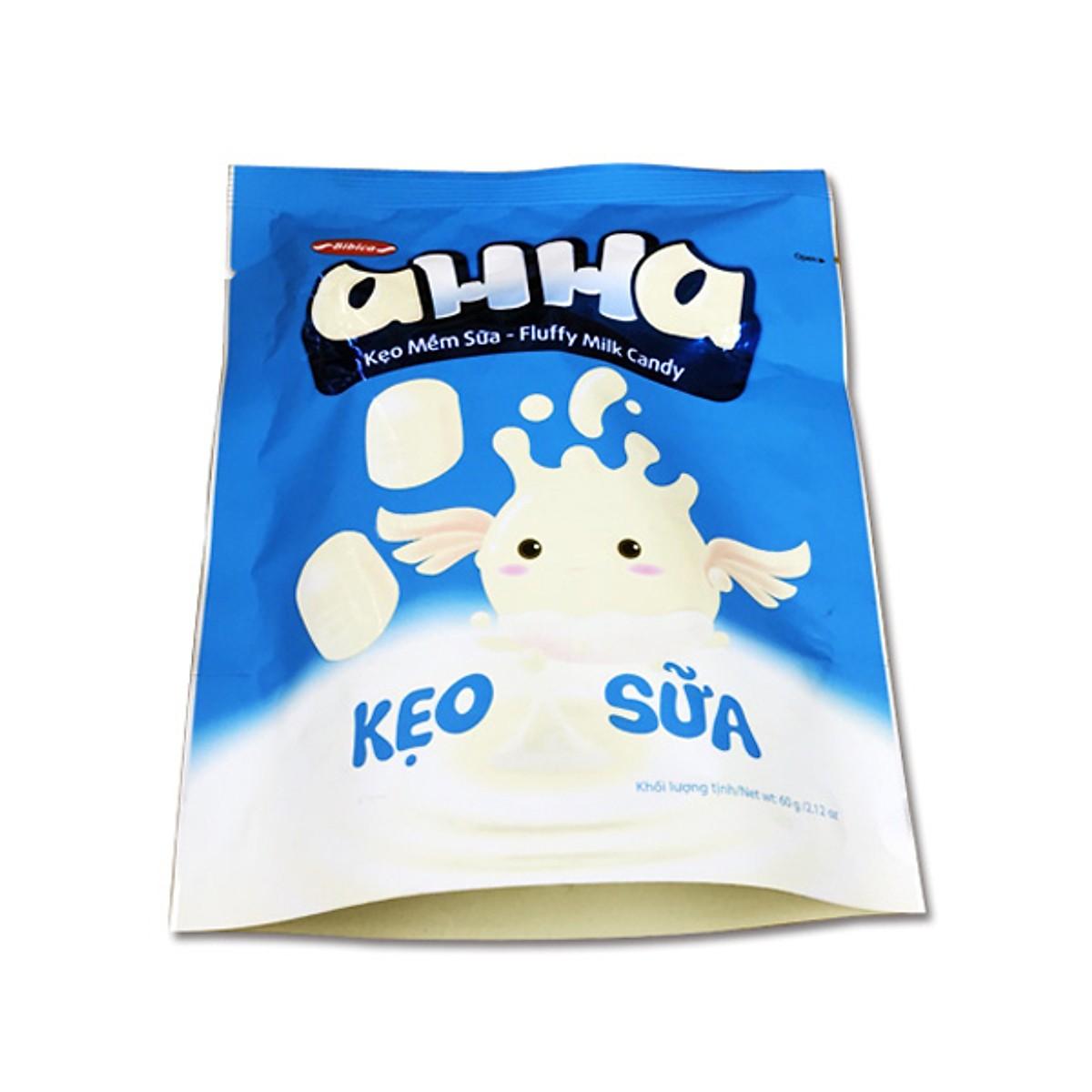 Kẹo mềm sữa Ahha gói 60g